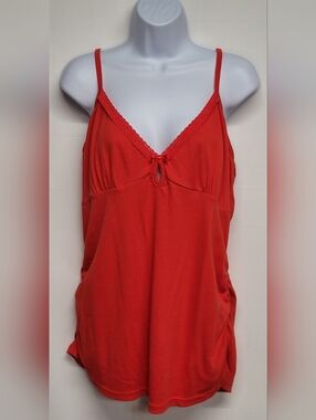 Extra Touch 3X Top Vintage Tank Lace Keyhole Ribbed Gathered Sides Vintage